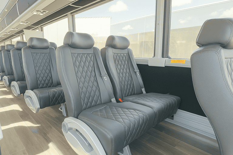 interior of Ann Arbor Coach Bus Service charter bus