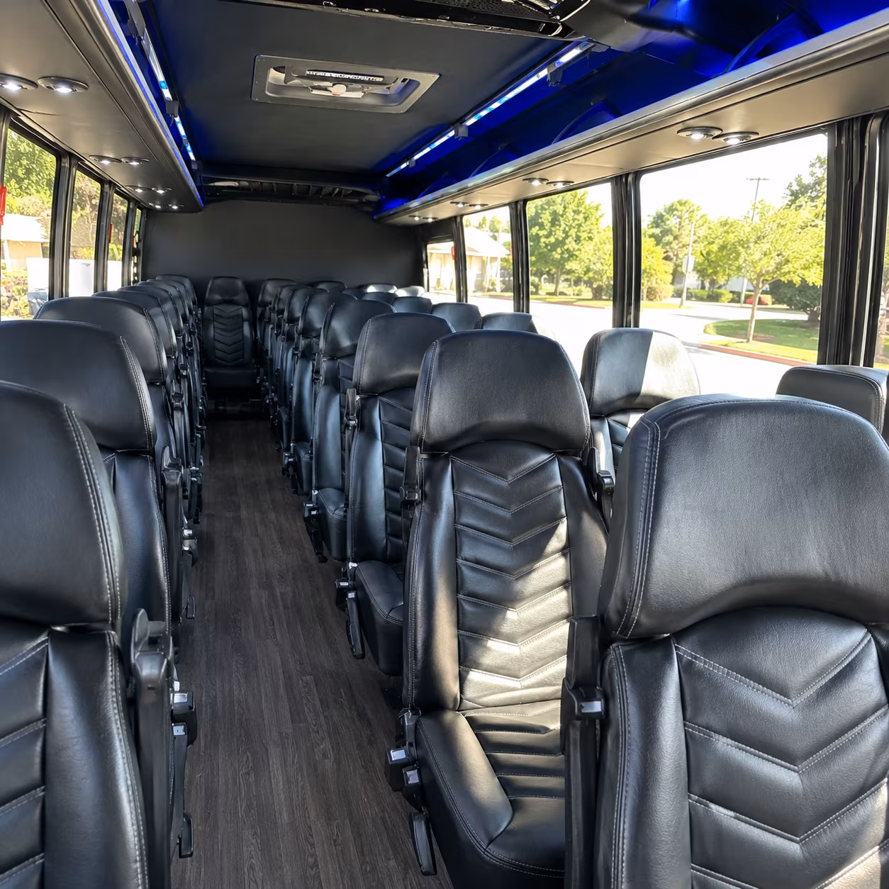 ann arbor 28 passenger minibus inside