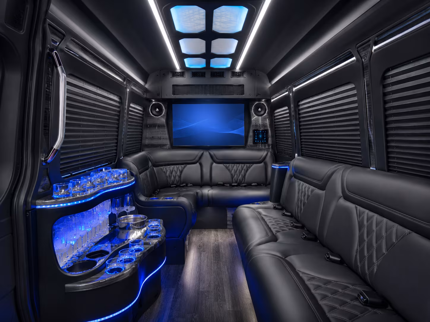 ann arbor 30 passenger party bus interior