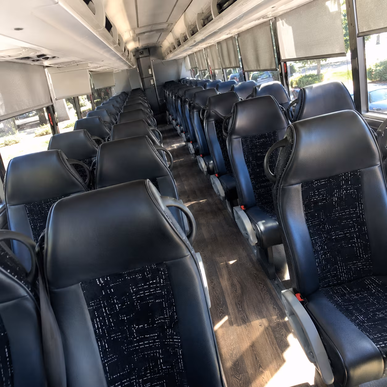 ann arbor 56 passenger charter bus inside